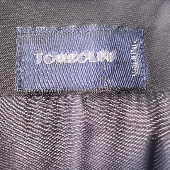 Tombolini Black Leather Women's moto Jacket‎ size Small leather neck only